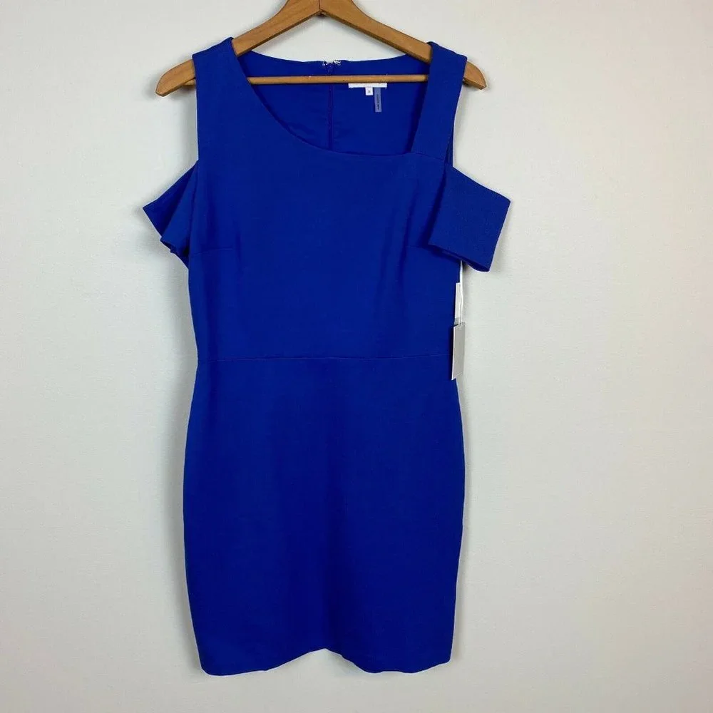 1. State Dress Womens 8 Blue Sheath Cut Out Cold‎ Shoulder Party $109 New